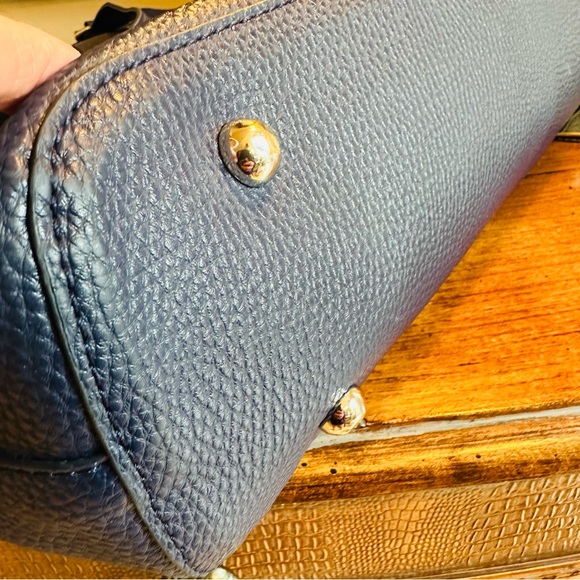 CHARMING CHARLIE LARGE NAVY BLUE TOTE BAG FANTASTIC COND HOT PINK INTERIOR GREAT - Picture 11 of 11